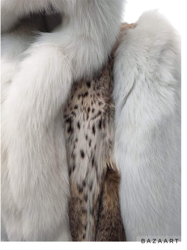 Brand new lynx fur coat size with hood 14 L ~no duties
