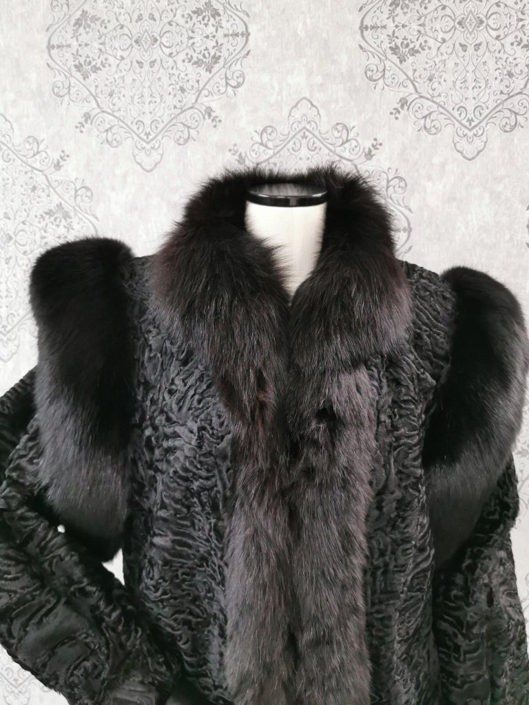 Birger Christensen swarkara with fox fur coat coat 10/M ~no duties