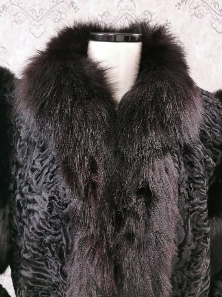 Birger Christensen swarkara with fox fur coat coat 10/M ~no duties