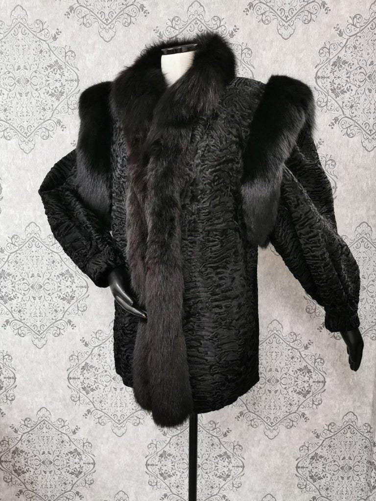 Birger Christensen swarkara with fox fur coat coat 10/M ~no duties