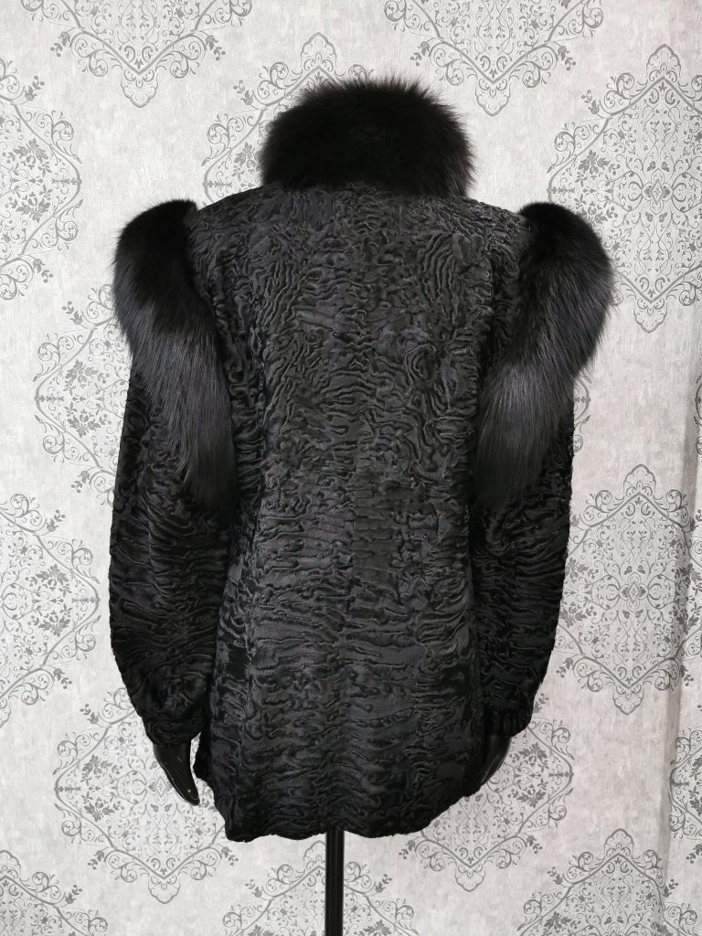 Birger Christensen swarkara with fox fur coat coat 10/M ~no duties