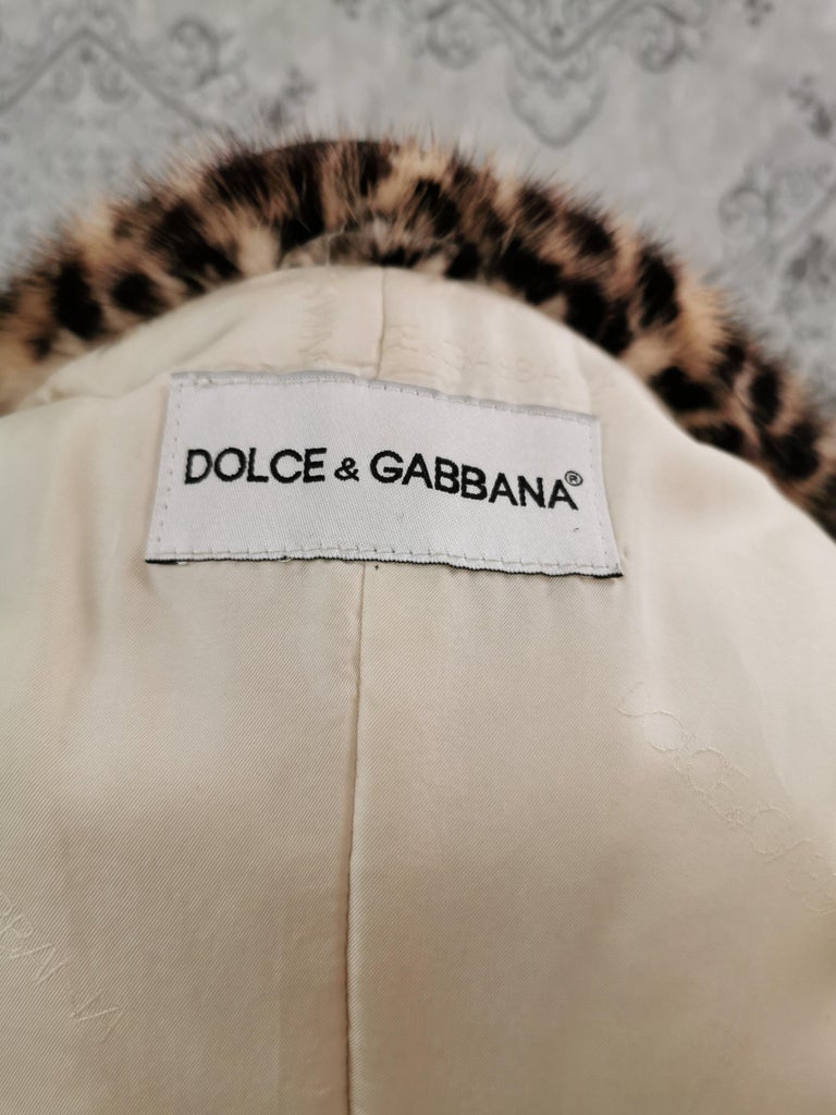 Dolce and Gabbana Lamb Suede Coat with Mink Fur Trim (S 4-6/S)