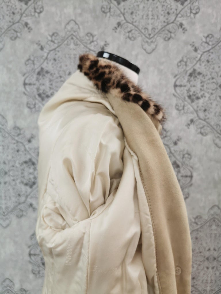 Dolce and Gabbana Lamb Suede Coat with Mink Fur Trim (S 4-6/S)