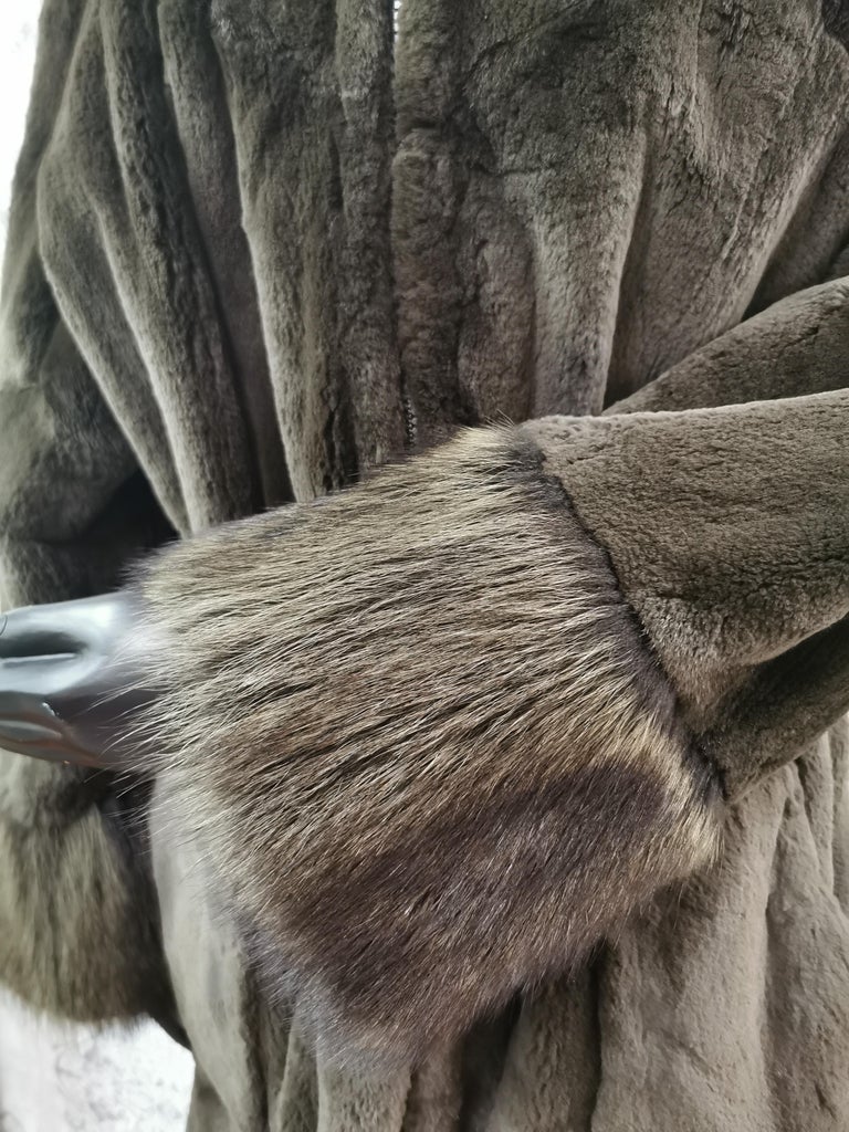 Nina Ricci sheared mink coat with fur trim size 12 integrated belt ~no duties