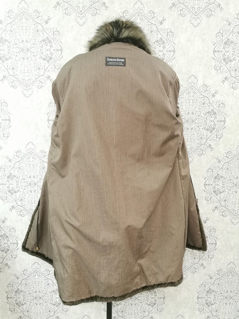 Nina Ricci sheared mink coat with fur trim size 12 integrated belt ~no duties