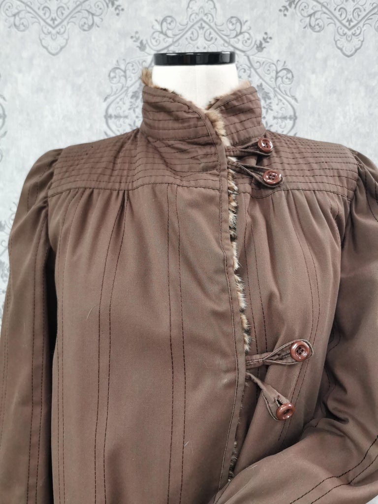 190 Fendi coat with lynx bob cat fur linning size 10