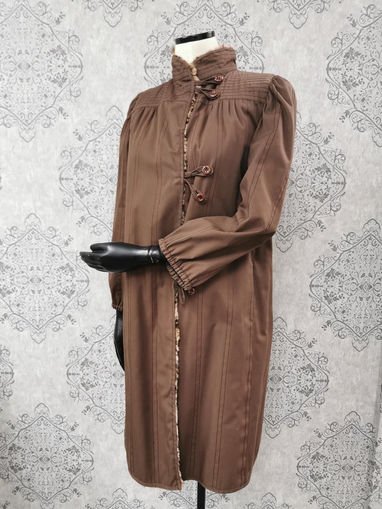 190 Fendi coat with lynx bob cat fur linning size 10