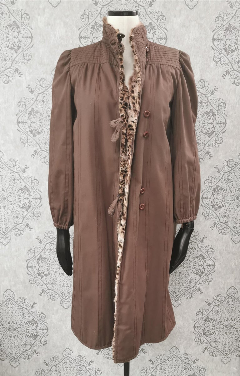 190 Fendi coat with lynx bob cat fur linning size 10