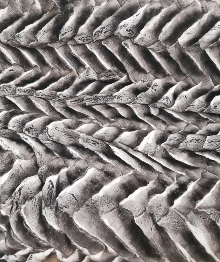 Brand New European Chinchilla Fur Blanket (California King Size 84''x72'' )