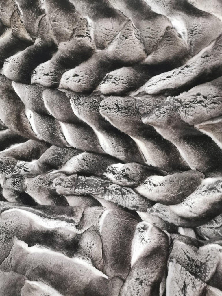 Brand New European Chinchilla Fur Blanket (California King Size 84''x72'' )