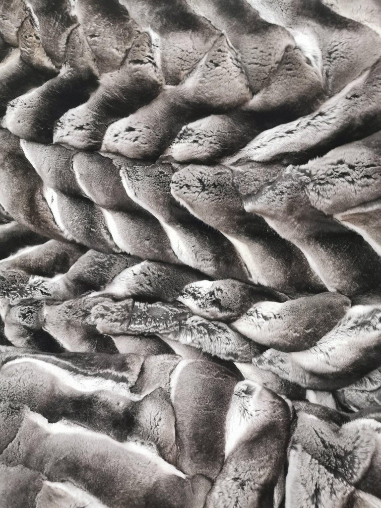 Brand New European Chinchilla Fur Blanket (California King Size 84''x72'' )