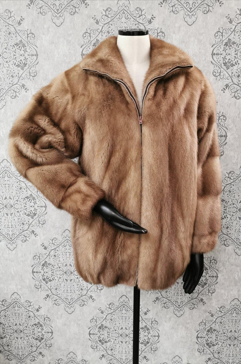 Brand New Pastel Mink Fur Women's Bomber Jacket (Size 14 - L) ~no duties