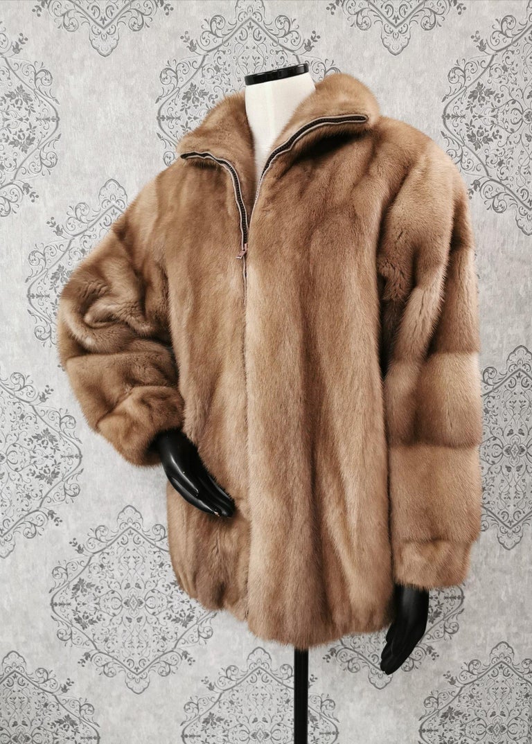 Brand New Pastel Mink Fur Women's Bomber Jacket (Size 14 - L) ~no duties