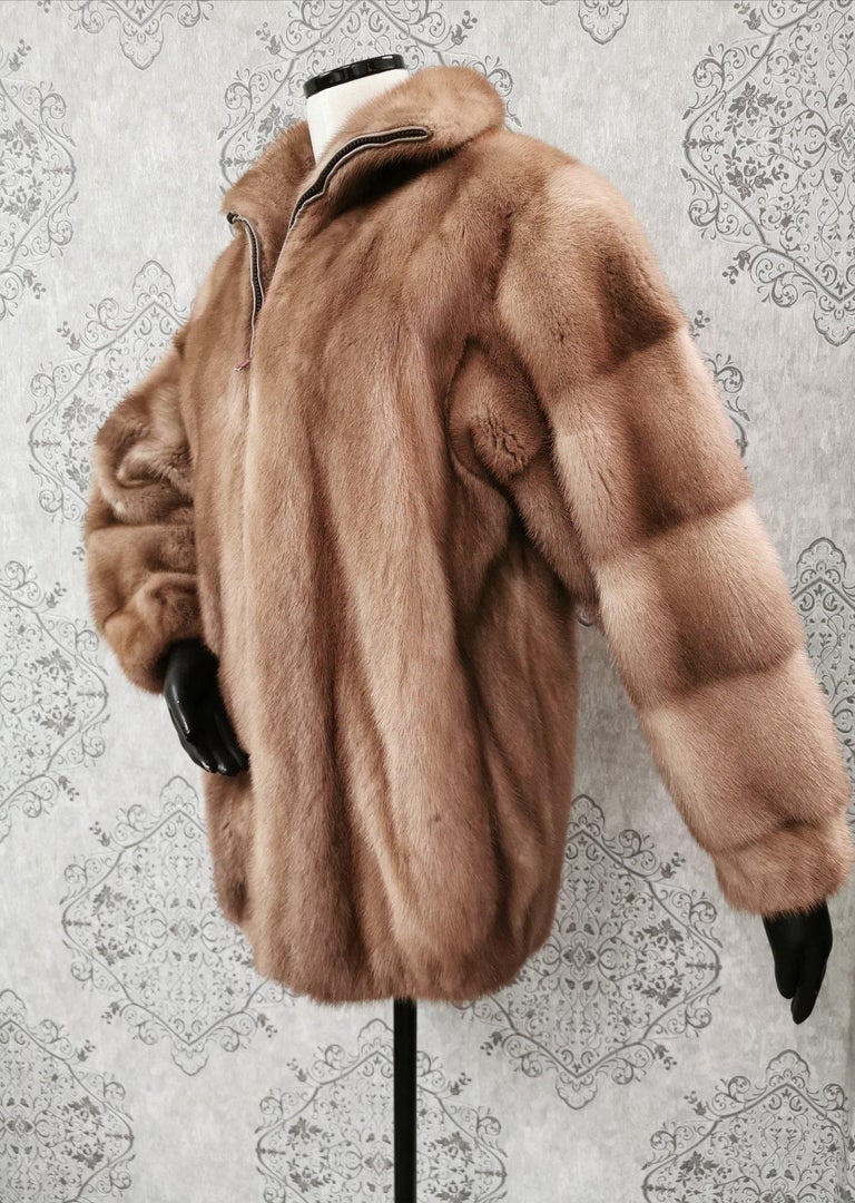 Brand New Pastel Mink Fur Women's Bomber Jacket (Size 14 - L) ~no duties