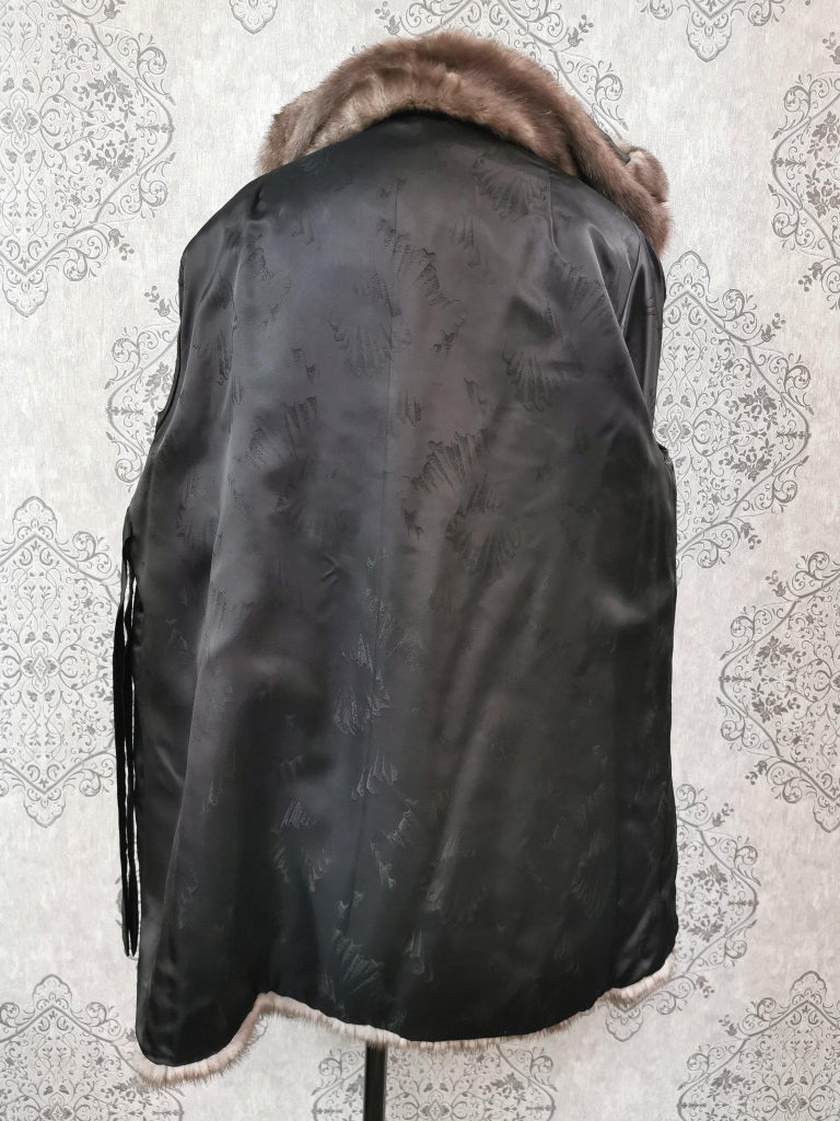 Unused blue iris mink fur coat with a hood size 8 ~no duties