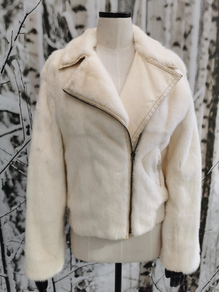 Mint Vintage Fendi Cream Mink Fur Coat (Size 12 - L)