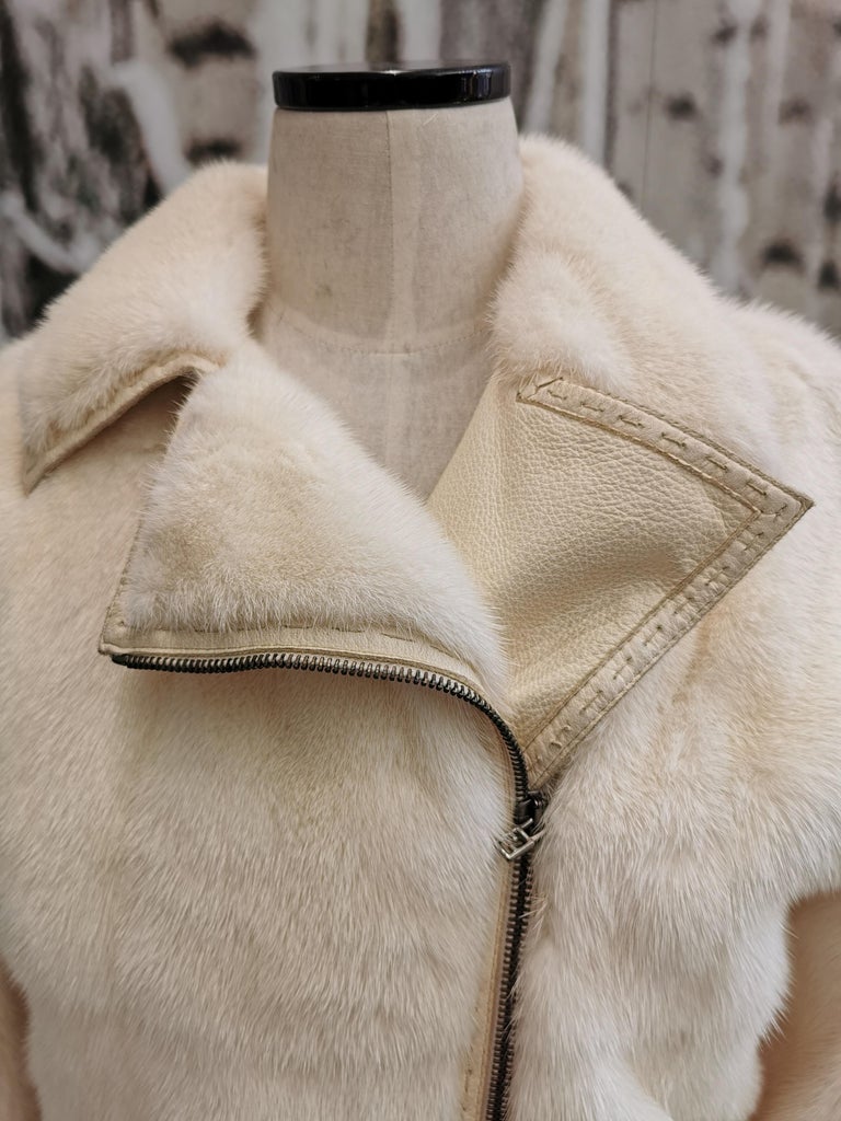 Mint Vintage Fendi Cream Mink Fur Coat (Size 12 - L)