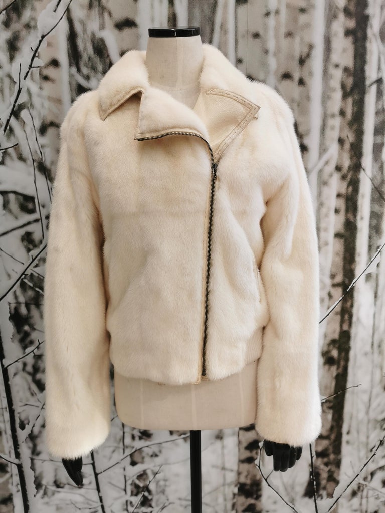 Mint Vintage Fendi Cream Mink Fur Coat (Size 12 - L)