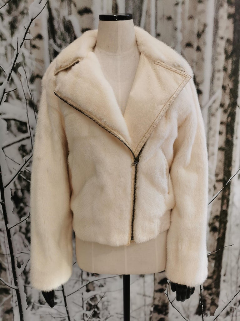 Mint Vintage Fendi Cream Mink Fur Coat (Size 12 - L)