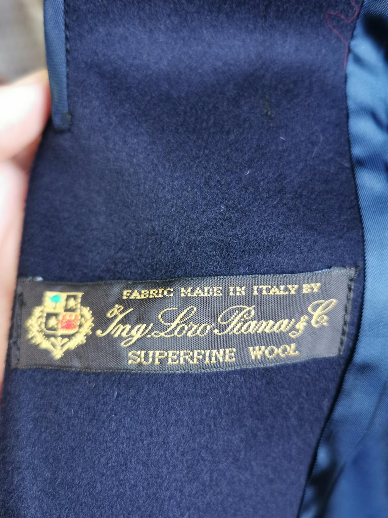 Brand new Navy Loro Piano with fox fur trim size 8