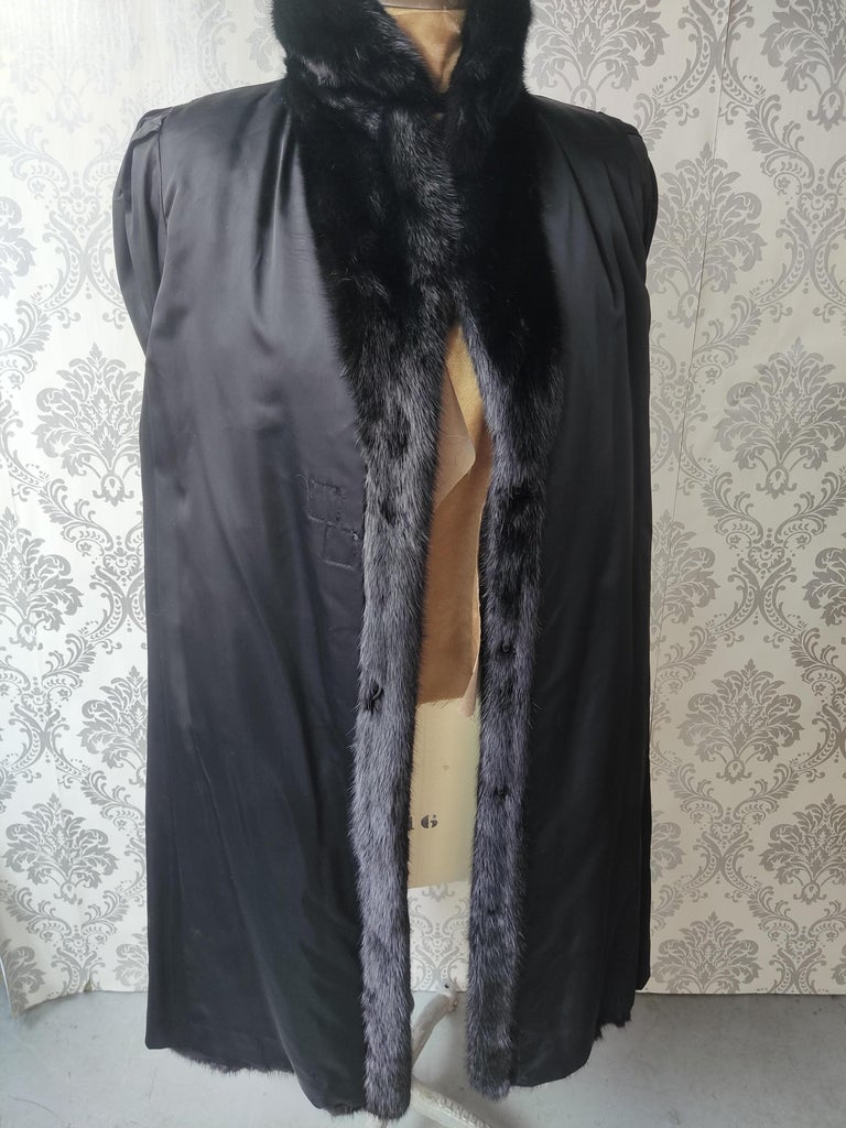 Brand New Christian Dior Black Mink Fur Swing Coat (Size 12-M)