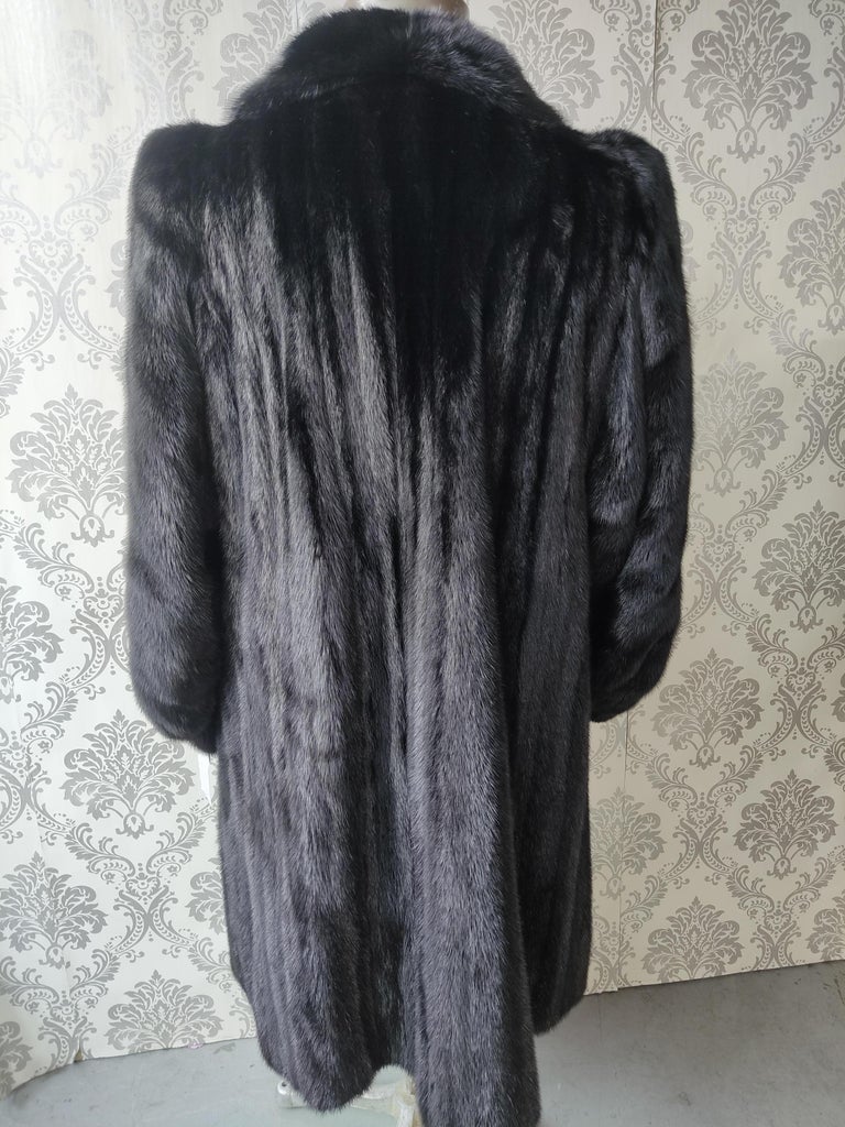 Brand New Christian Dior Black Mink Fur Swing Coat (Size 12-M)