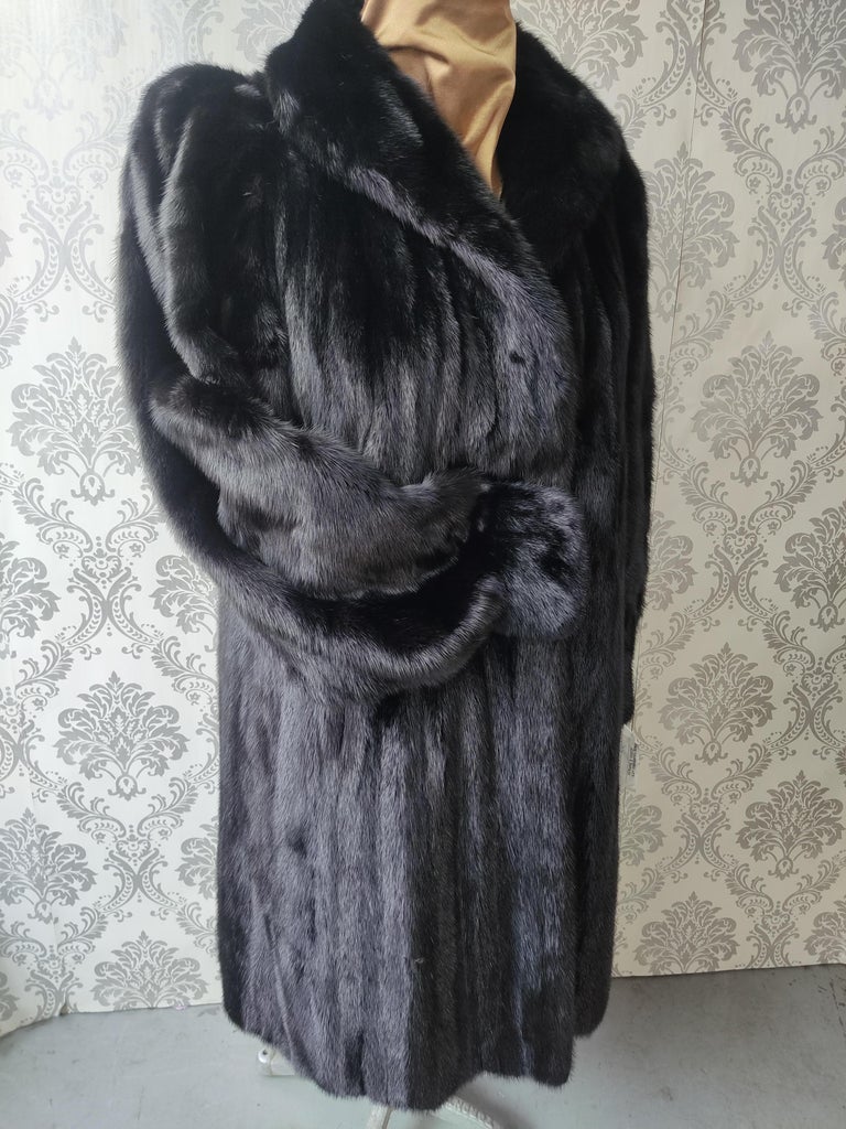 Brand New Christian Dior Black Mink Fur Swing Coat (Size 12-M)