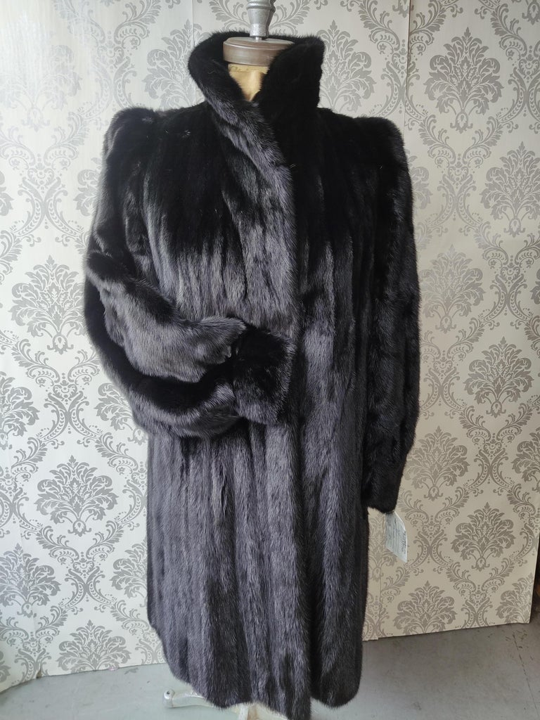 Brand New Christian Dior Black Mink Fur Swing Coat (Size 12-M)