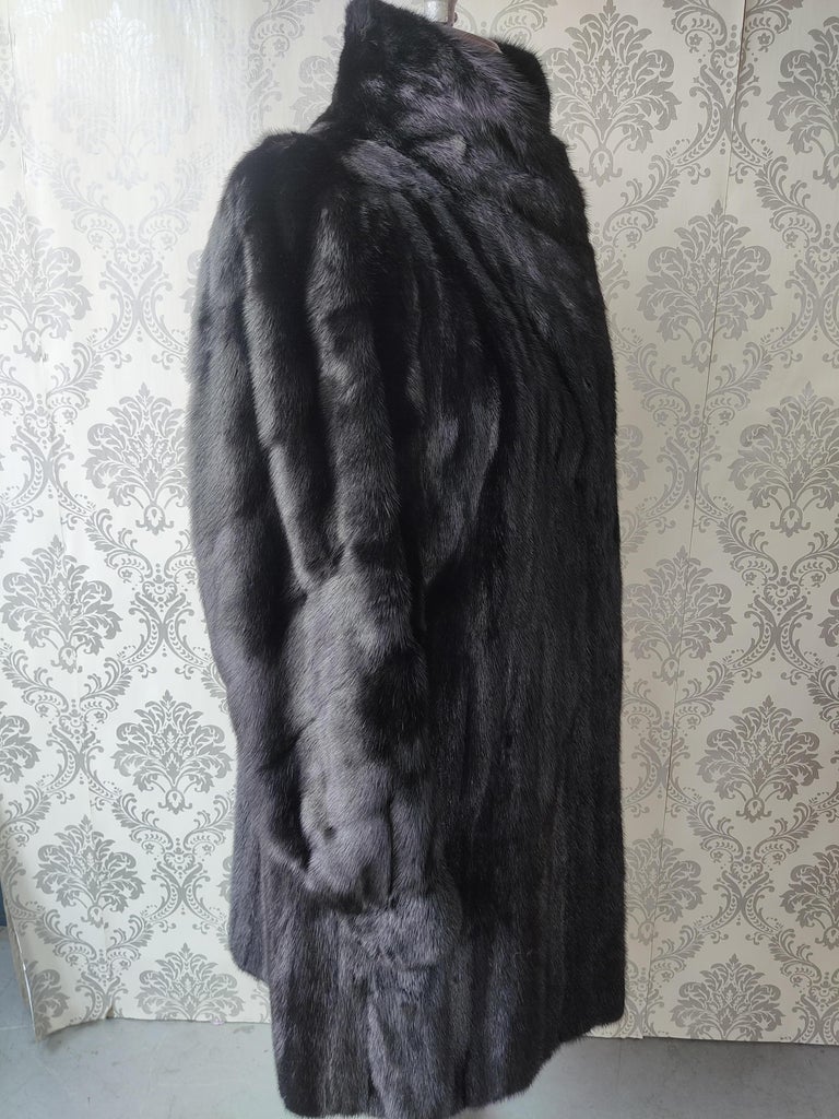 Brand New Christian Dior Black Mink Fur Swing Coat (Size 12-M)