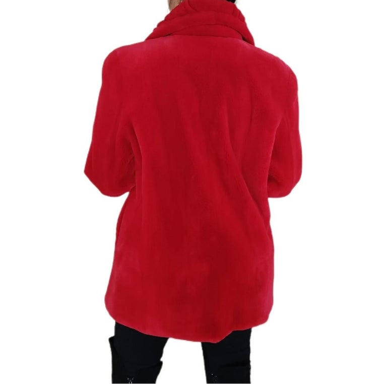 Brand new Birger christensen sheared mink fur coat red 12 ~no duties