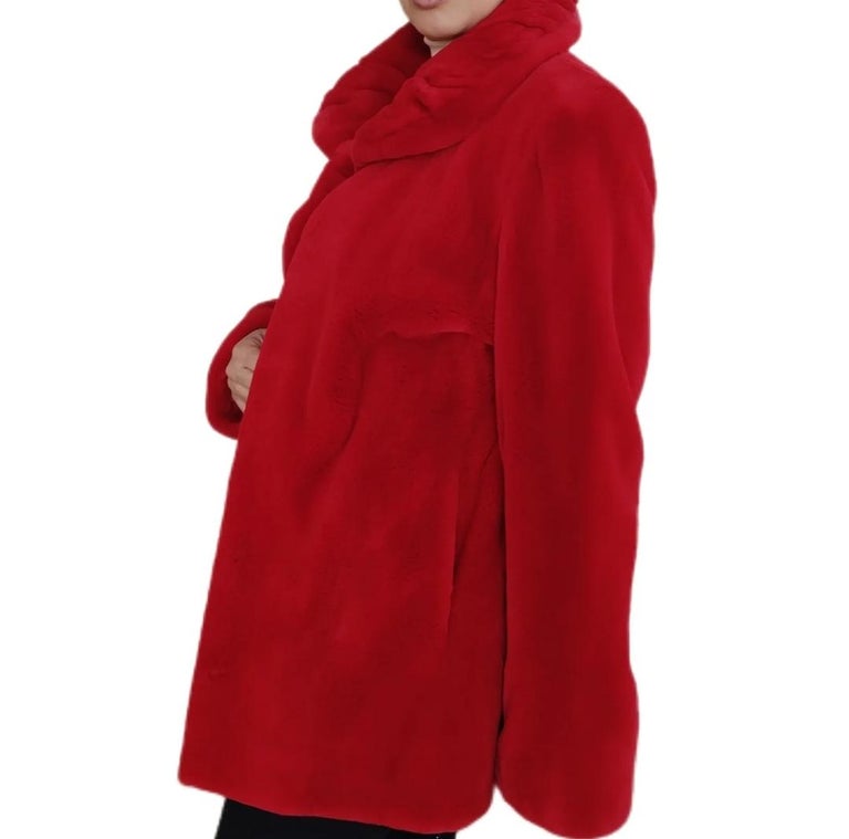 Brand new Birger christensen sheared mink fur coat red 12 ~no duties