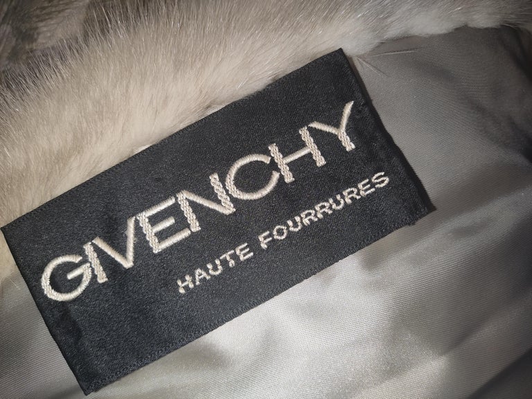 Givenchy cream ivory blush mink fur coat 12/M ~no duties