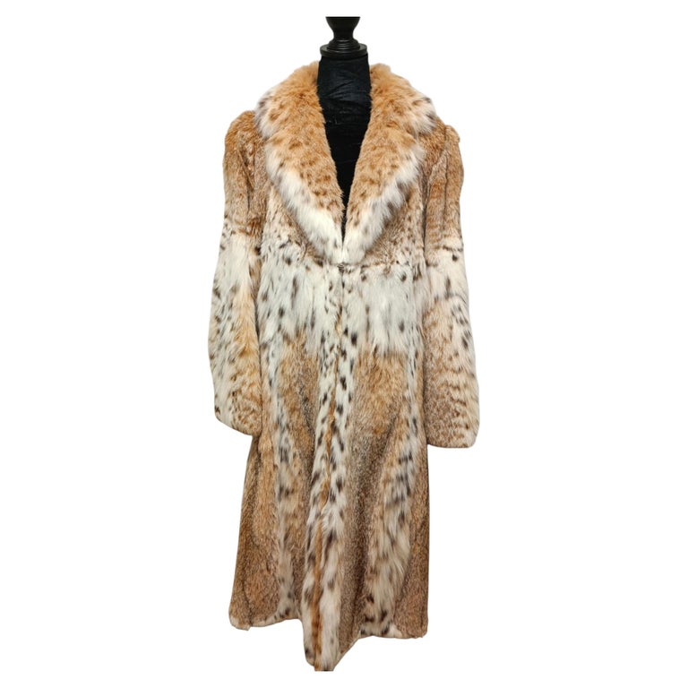 Christian Dior Prestigious white belly bobcat lynx fur coat 8-10/M~no duties