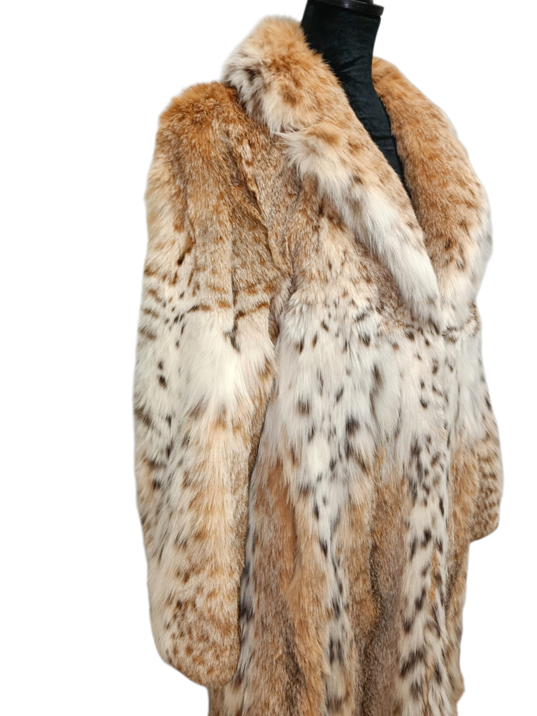 Christian Dior Prestigious white belly bobcat lynx fur coat 8-10/M~no duties