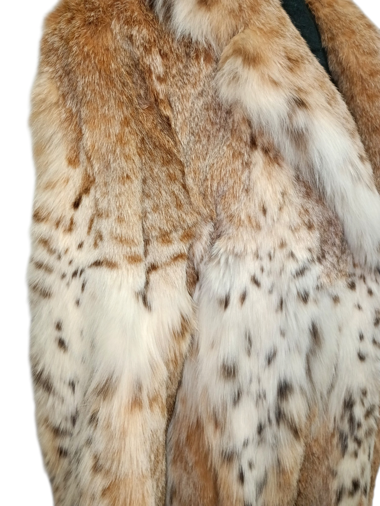 Christian Dior Prestigious white belly bobcat lynx fur coat 8-10/M~no duties