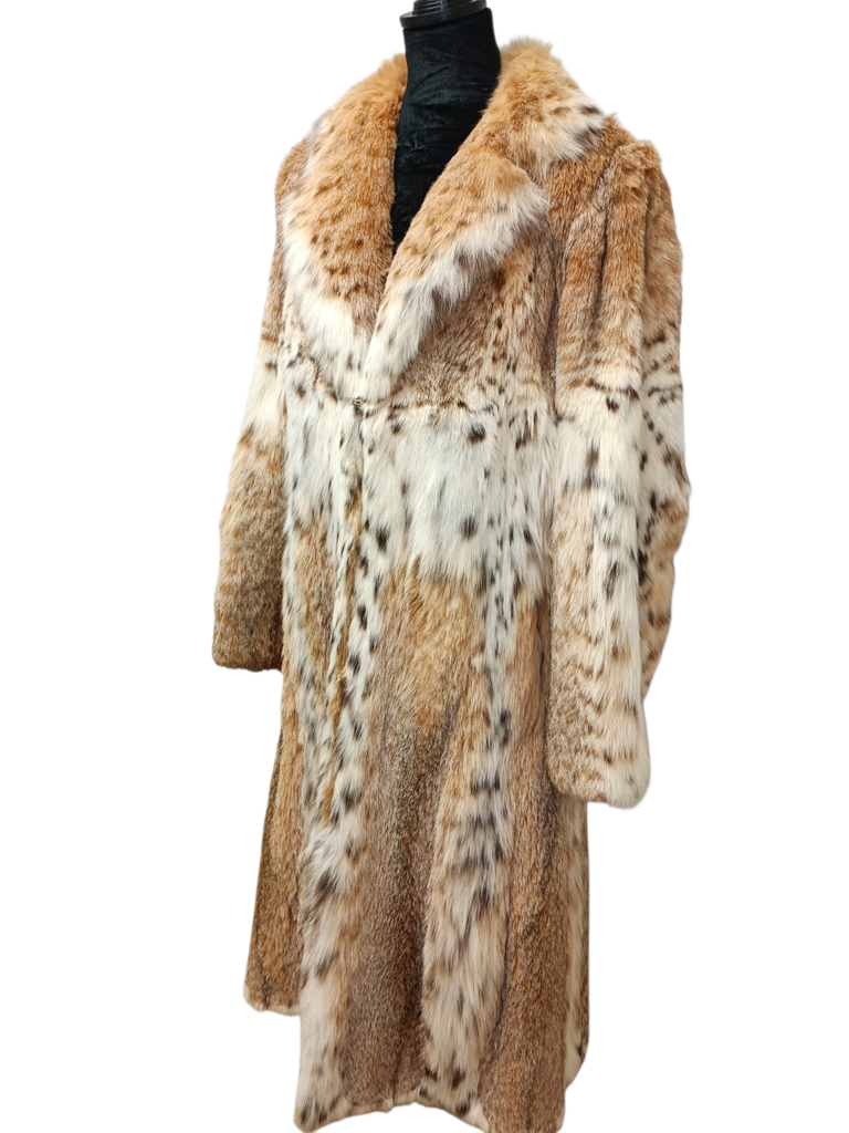 Christian Dior Prestigious white belly bobcat lynx fur coat 8-10/M~no duties