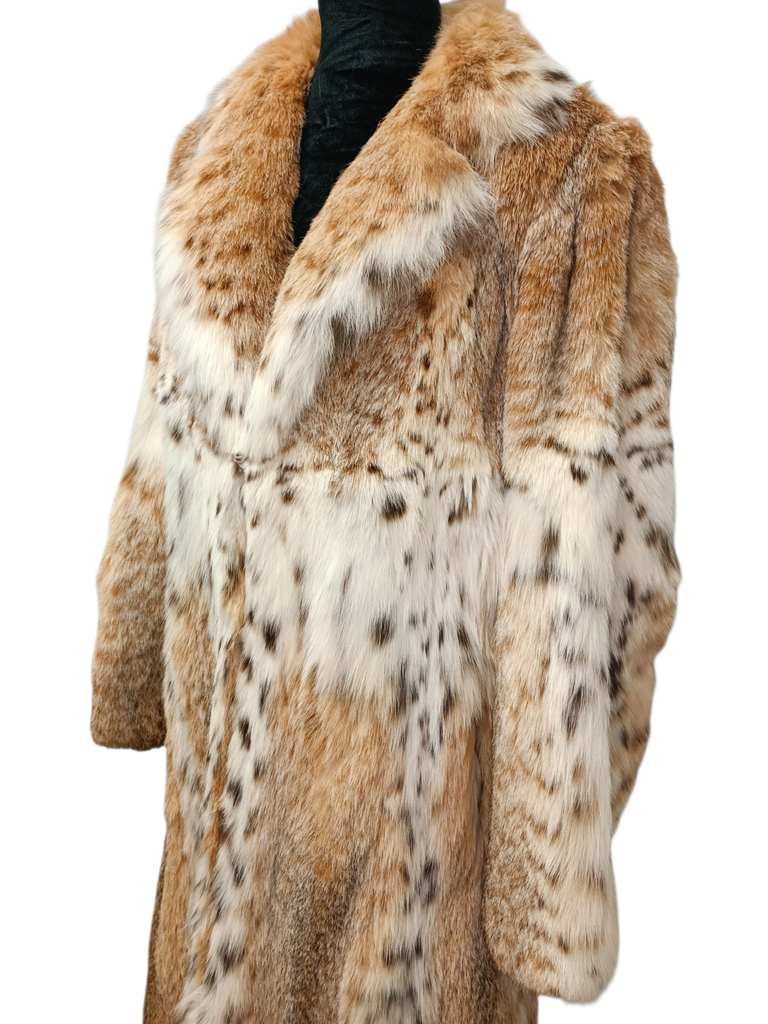 Christian Dior Prestigious white belly bobcat lynx fur coat 8-10/M~no duties