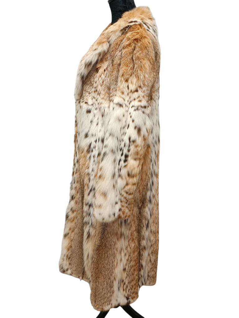 Christian Dior Prestigious white belly bobcat lynx fur coat 8-10/M~no duties