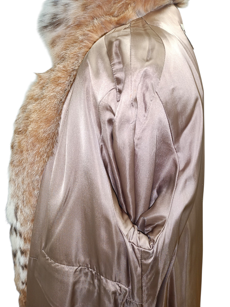 Christian Dior Prestigious white belly bobcat lynx fur coat 8-10/M~no duties