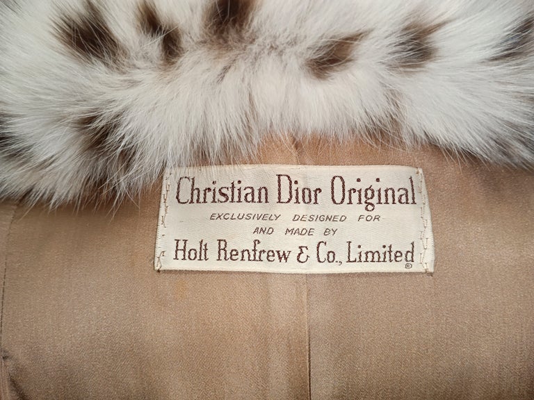 Christian Dior Prestigious white belly bobcat lynx fur coat 8-10/M~no duties