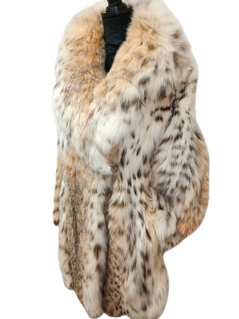 Brand new bobcat lynx fur peacoat coat M/8 ~no duties