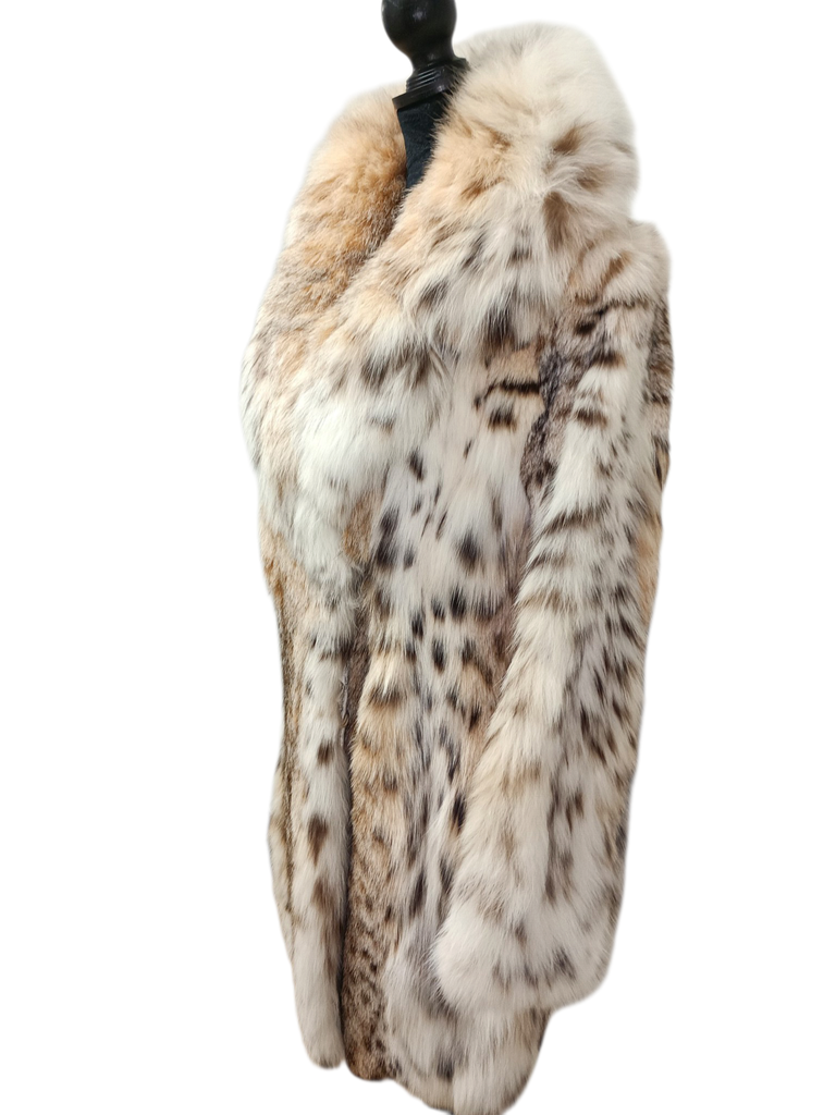 Brand new bobcat lynx fur peacoat coat M/8 ~no duties