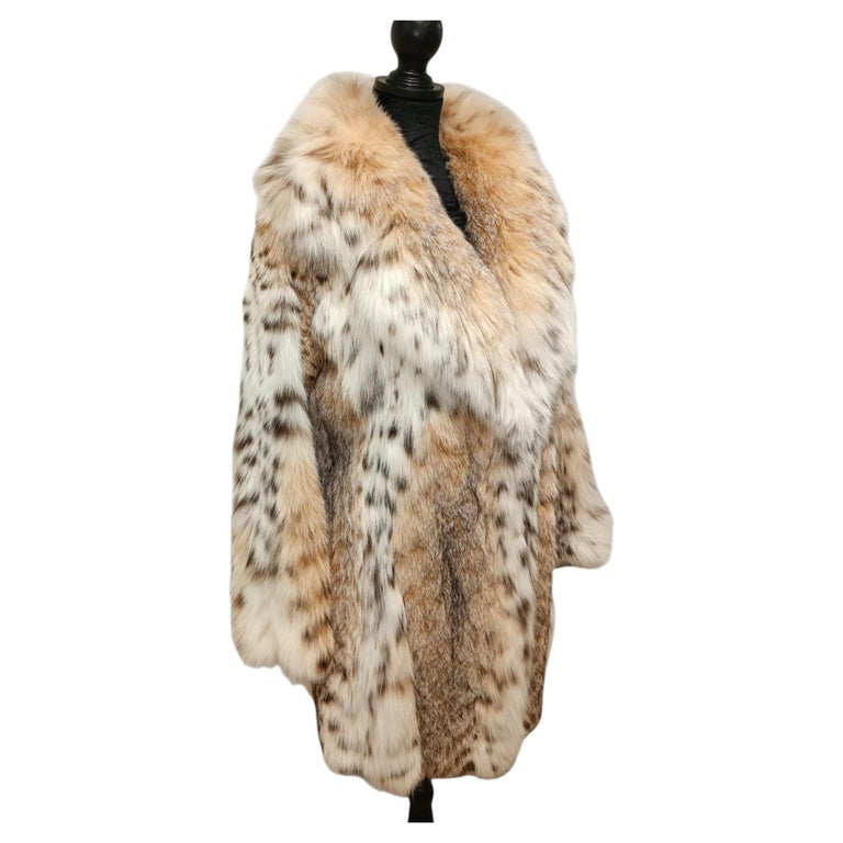 Brand new bobcat lynx fur peacoat coat M/8 ~no duties