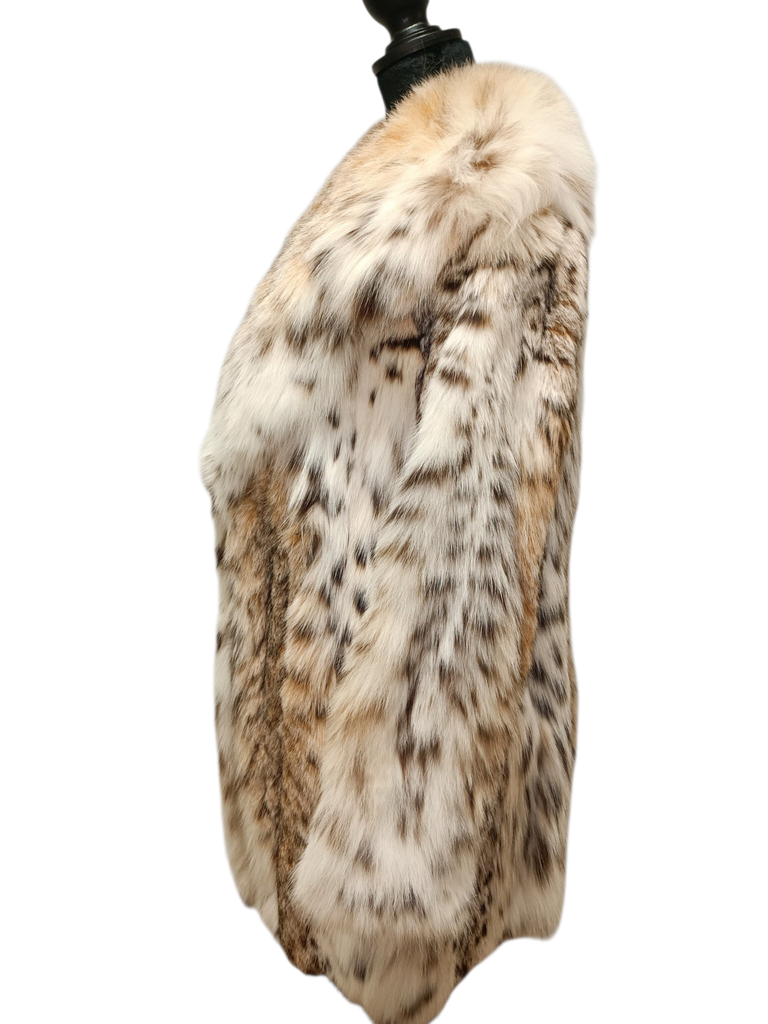 Brand new bobcat lynx fur peacoat coat M/8 ~no duties