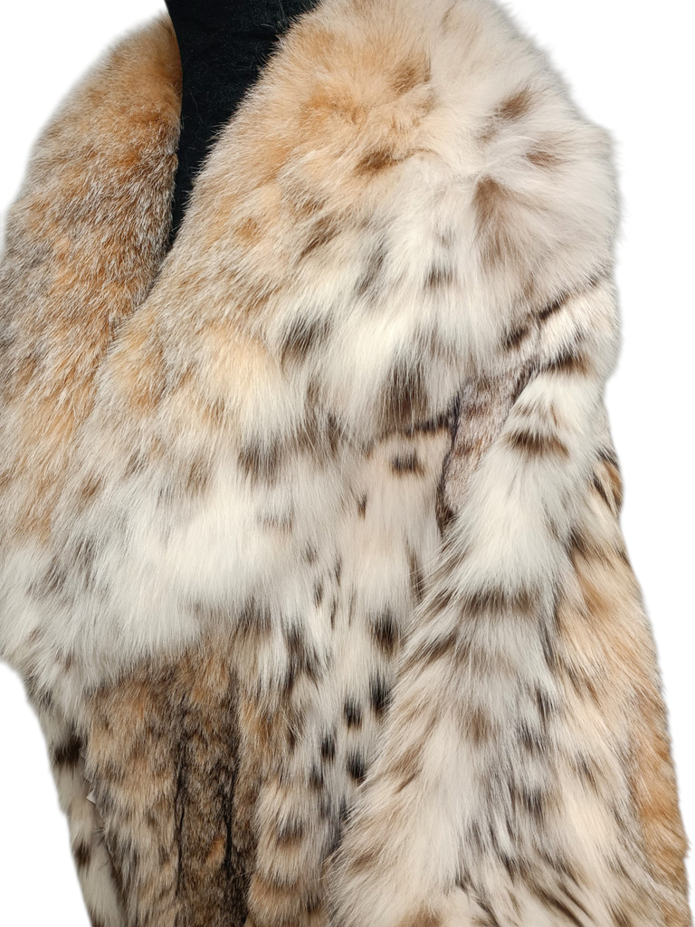 Brand new bobcat lynx fur peacoat coat M/8 ~no duties