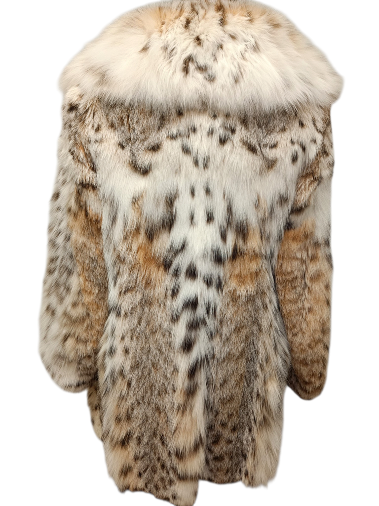 Brand new bobcat lynx fur peacoat coat M/8 ~no duties