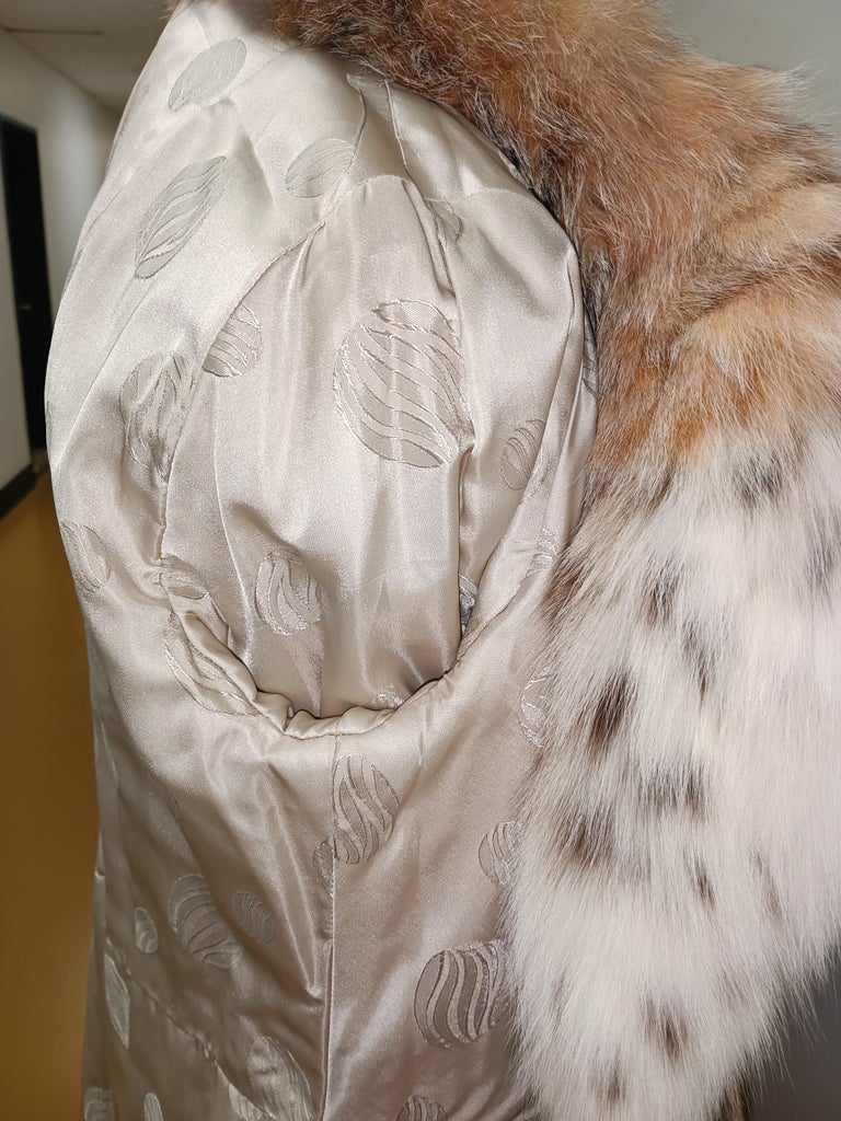 Brand new bobcat lynx fur peacoat coat M/8 ~no duties