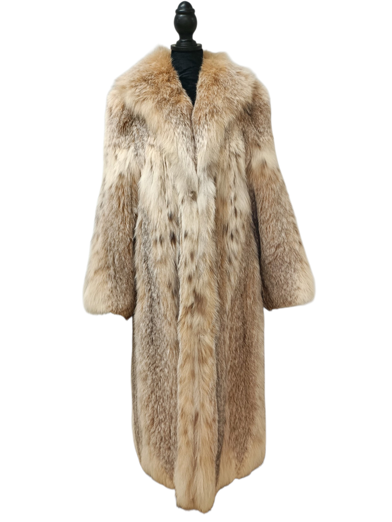 Unused lightweight SAGA Canadian lynx fur coat size 10/ M~no duties