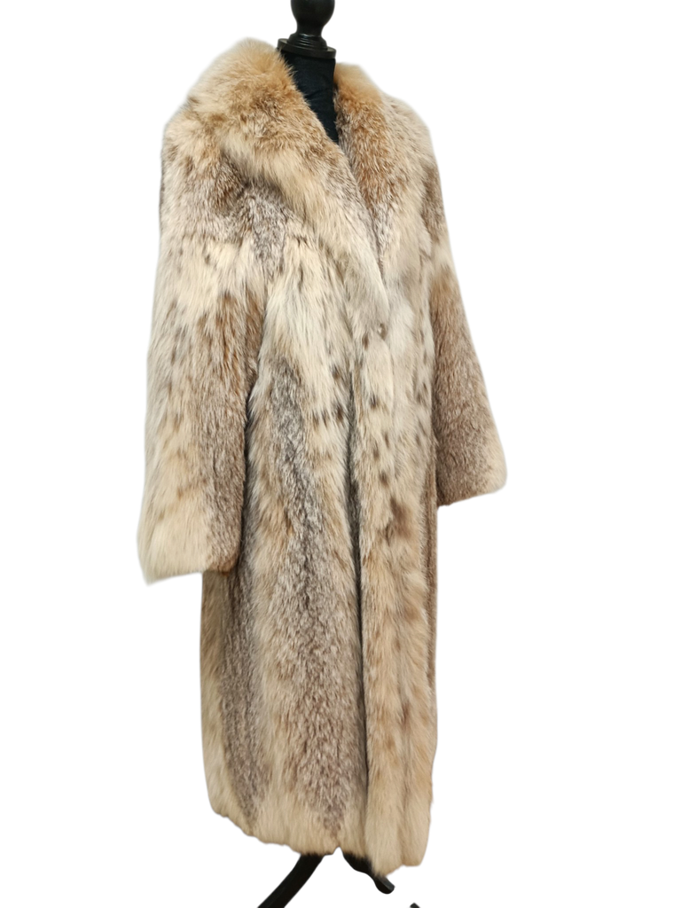 Unused lightweight SAGA Canadian lynx fur coat size 10/ M~no duties