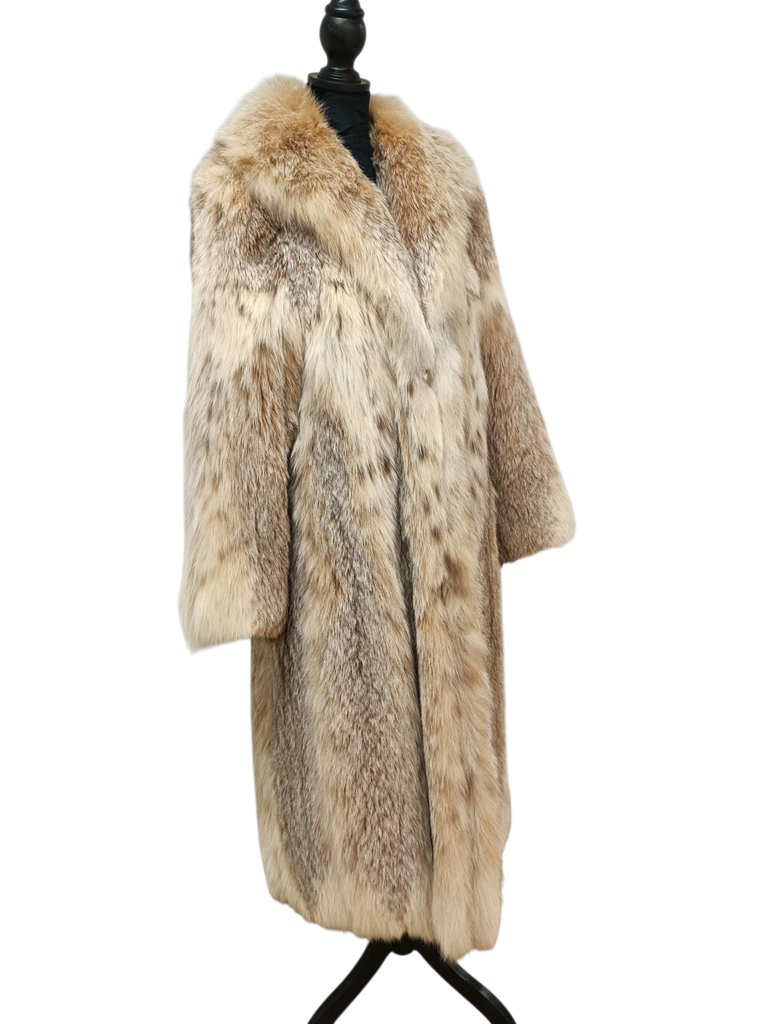 Unused lightweight SAGA Canadian lynx fur coat size 10/ M~no duties